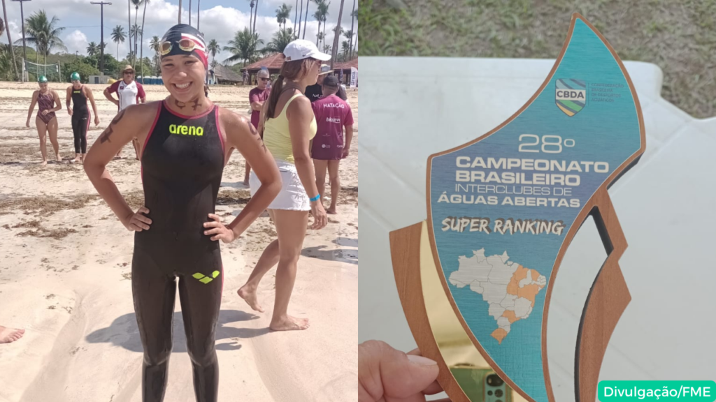 Nadadora do “Manaus Olímpica”, Angelynne Victória conquista tetra brasileiro infantil de Águas Abertas na Bahia