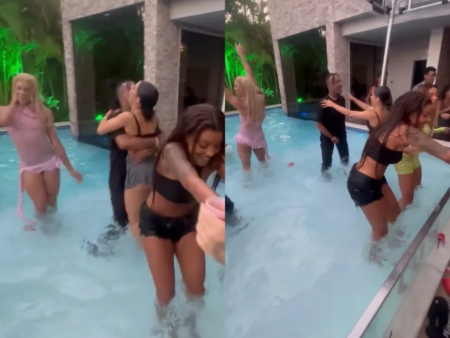 Festa de Ludmilla tem famosos pulando de roupa na piscina após Prêmio Multishow