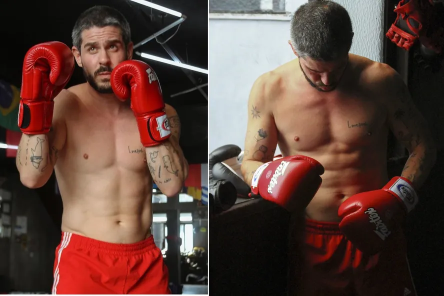 Pedro Neschling arranca suspiros na web com fotos treinando boxe