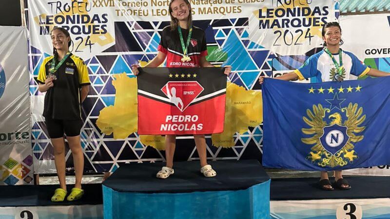 A atleta amazonense Pietra Menezes conquistou o troféu de melhor índice técnico na Copa Norte de Natação