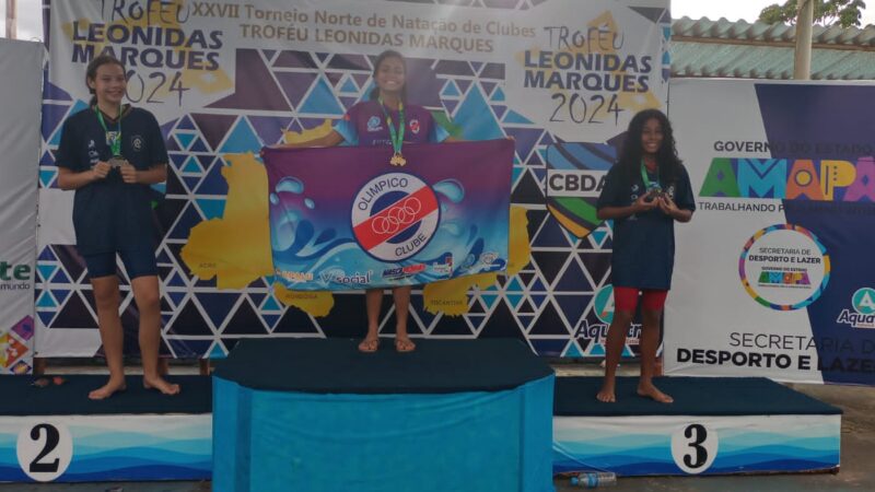 A nadadora amazonense Bianca Gouveia ganha Troféu de Atleta mais Eficiente da Copa Norte na categoria Infantil 1